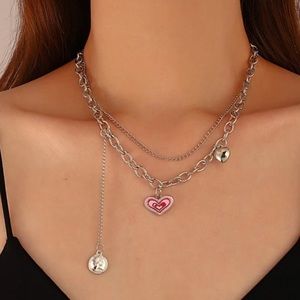 🆕NIP: 2 Tier Unique Heart Necklace.